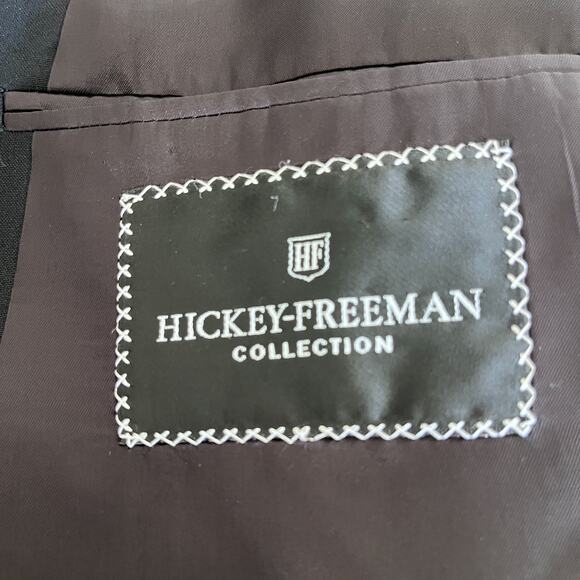 Hickey Freeman Collection Boardroom Wool Cashmere Mens Blazer Size 46R Black - Picture 9 of 11